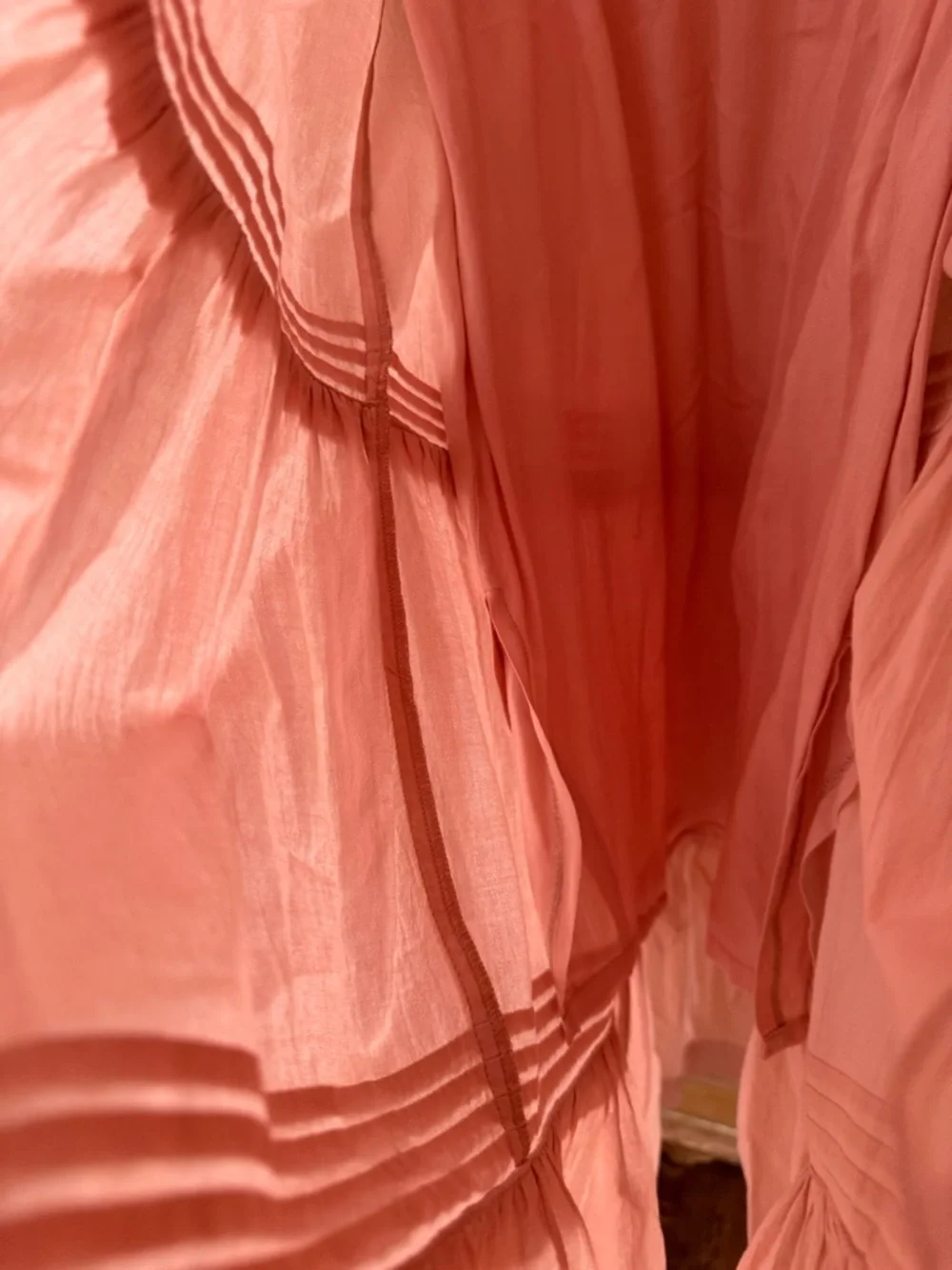 Pampelone Sleeveless Perla Midi Dress Tiered & Pintucked light pink EUC - Picture 6 of 7